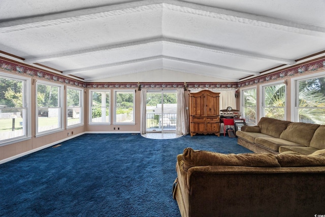 708 Charlotte Rd, Myrtle Beach, SC 29577 - sunroom with carpet floors and a textured ceiling