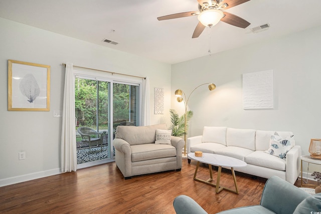 6253 Catalina Dr Unit 1113, North Myrtle Beach, SC 29582 - living area featuring wood finished floors and a ceiling fan