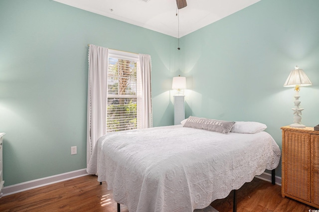6253 Catalina Dr Unit 1113, North Myrtle Beach, SC 29582 - bedroom with wood finished floors and a ceiling fan