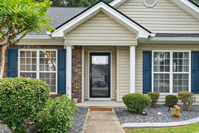 188 Governors Loop, Myrtle Beach, SC 29588 - property entrance with roof with shingles and brick siding