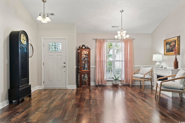 188 Governors Loop, Myrtle Beach, SC 29588 - foyer entrance with a chandelier, hardwood / wood-style flooring, and lofted ceiling