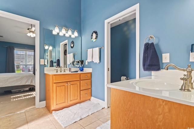 188 Governors Loop, Myrtle Beach, SC 29588 - ensuite bathroom with vanity, a ceiling fan, and tile patterned floors