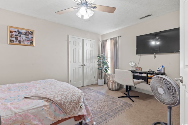 188 Governors Loop, Myrtle Beach, SC 29588 - bedroom with light colored carpet, a closet, and a ceiling fan