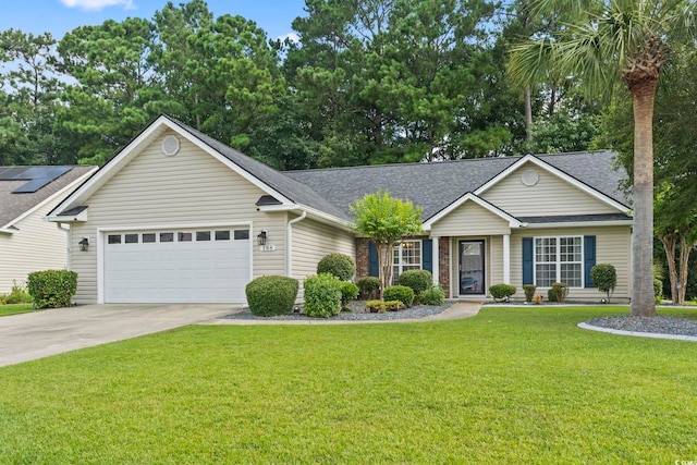188 Governors Loop, Myrtle Beach, SC 29588 - single story home with a garage, a shingled roof, concrete driveway, and a front lawn