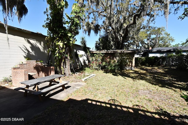 view of yard featuring a patio