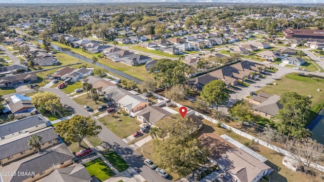 drone / aerial view with a residential view