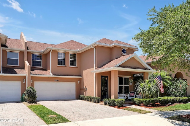 view of front of home with a garage