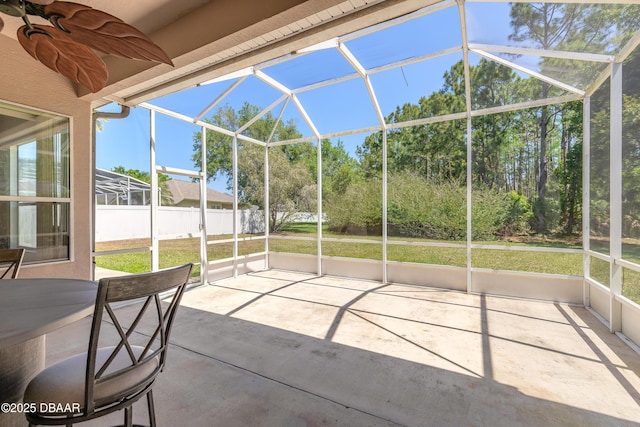view of unfurnished sunroom