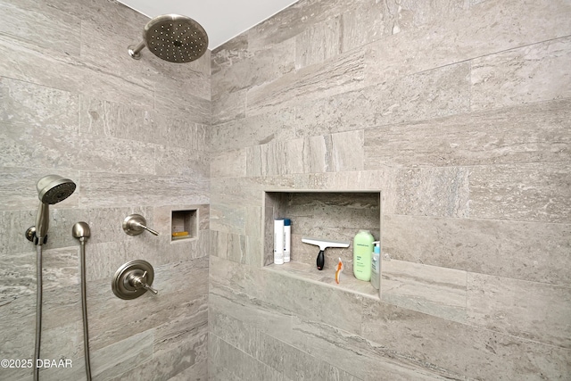 room details with a tile shower