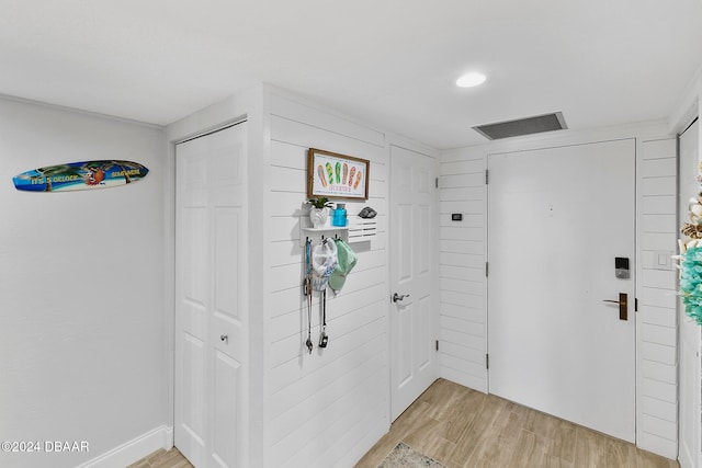 entryway featuring light hardwood / wood-style floors