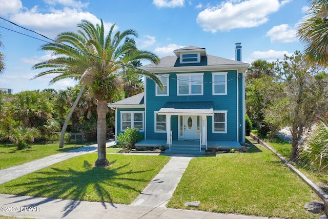 view of front of house featuring a front yard