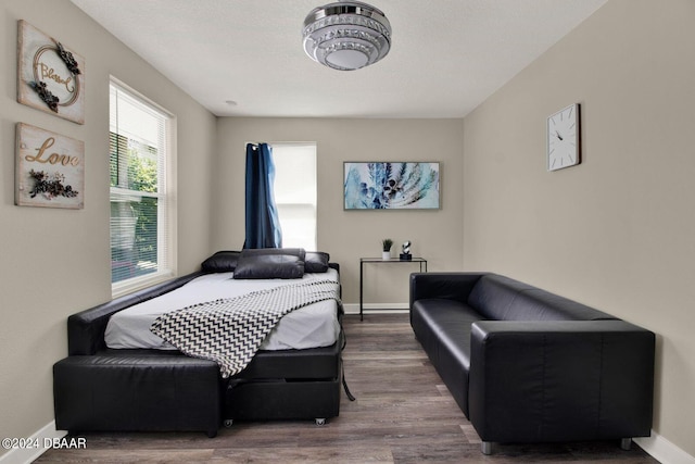 bedroom featuring wood-type flooring