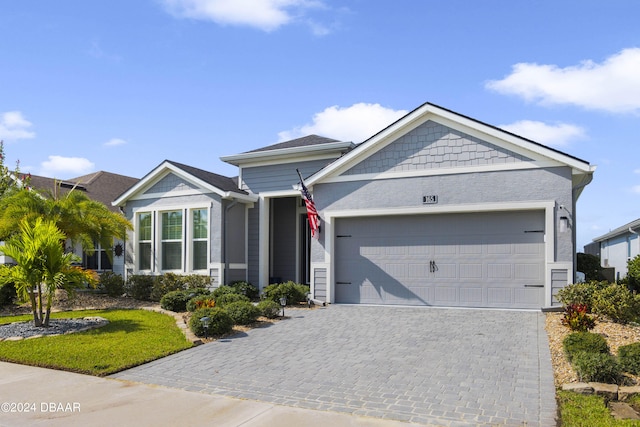 craftsman inspired home featuring a garage