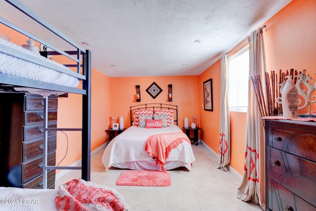 bedroom with a textured ceiling