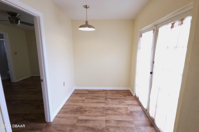 view of unfurnished dining area