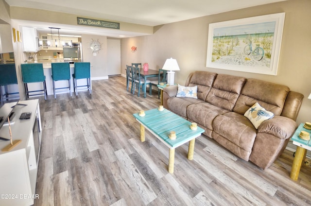 living room featuring light hardwood / wood-style floors