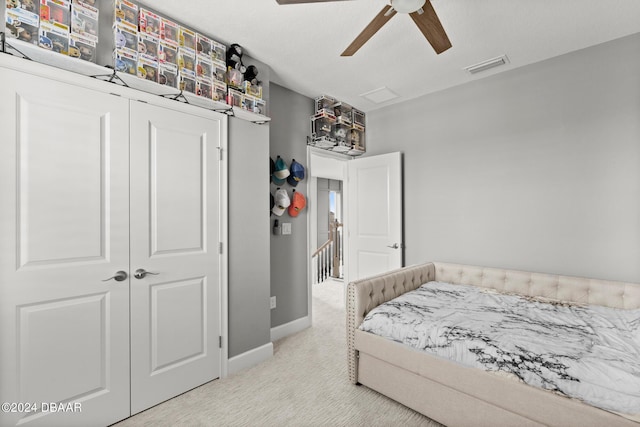 137 Azure Mist Way, Daytona Beach, FL 32124 - bedroom with carpet floors, a ceiling fan, and a closet