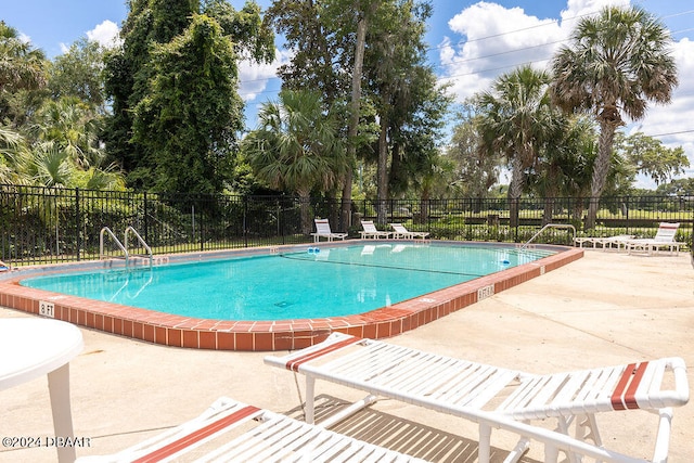 view of pool featuring a patio area