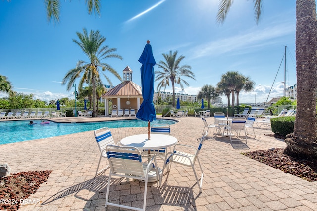 view of pool with a patio