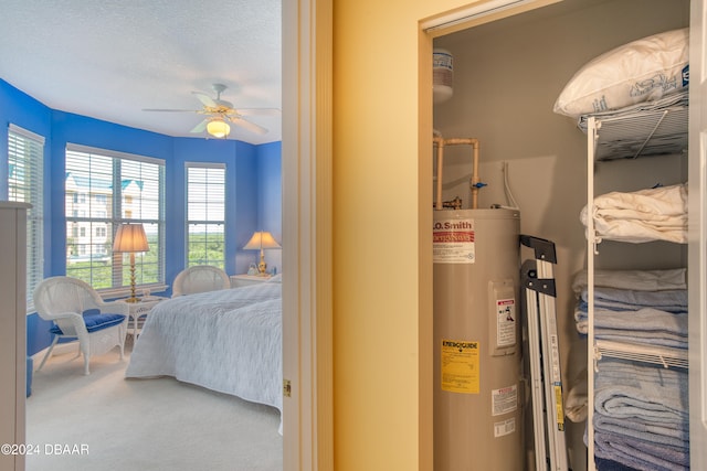 utility room featuring water heater