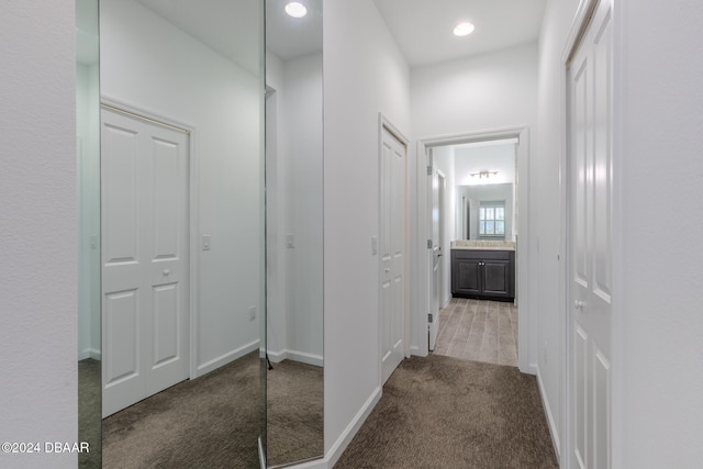 544 Good Life Way, Daytona Beach, FL 32124 - corridor with carpet floors, baseboards, and recessed lighting