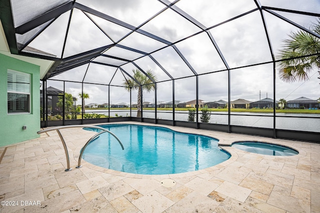 544 Good Life Way, Daytona Beach, FL 32124 - view of pool featuring a patio, a lanai, a pool with connected hot tub, and a residential view