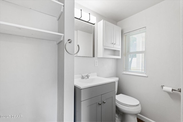 bathroom with toilet and vanity