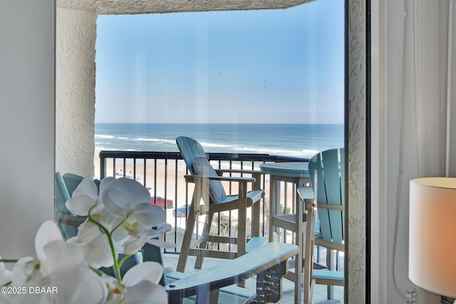 balcony with a water view