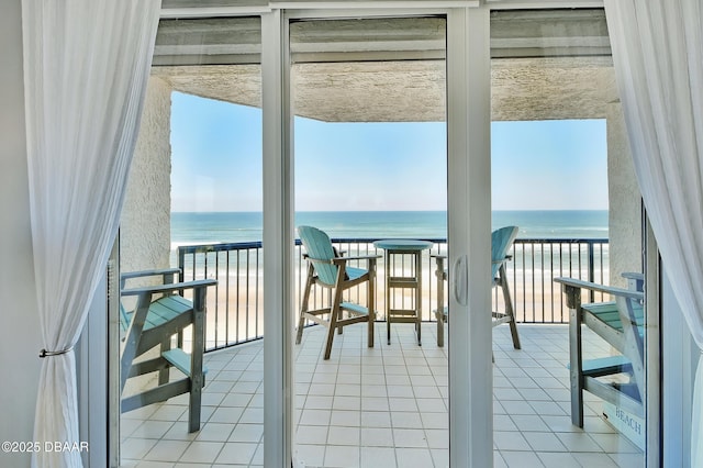 balcony with a water view