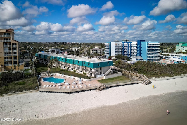 birds eye view of property featuring a city view