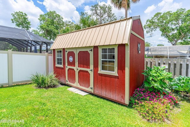 840 River Oak Dr W, Ormond Beach, FL 32174 - view of shed with a fenced backyard