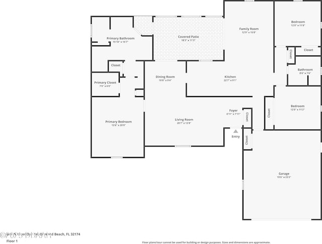 840 River Oak Dr W, Ormond Beach, FL 32174 - view of floor plan / room layout