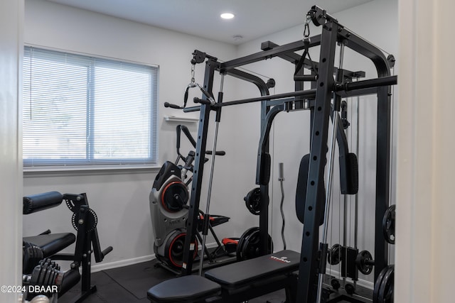 workout area featuring a wealth of natural light