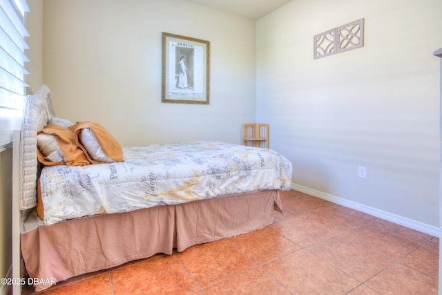 bedroom featuring tile patterned floors