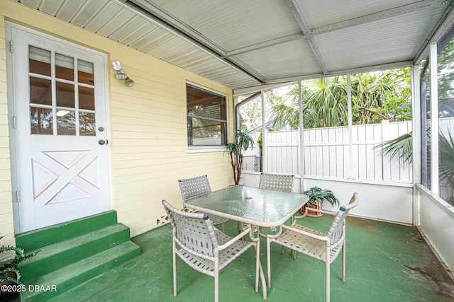 view of unfurnished sunroom