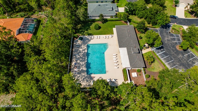 34 Raintree Cir, Palm Coast, FL 32164 - aerial view of a pool area