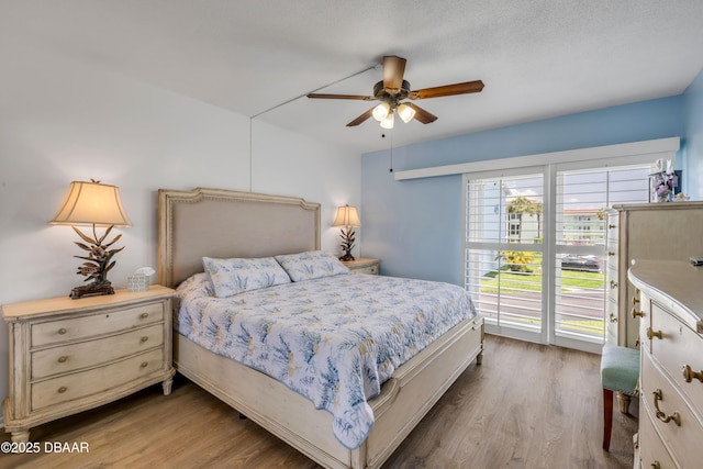 721 S Beach St Unit 215A, Daytona Beach, FL 32114 - bedroom with light wood-style flooring and ceiling fan