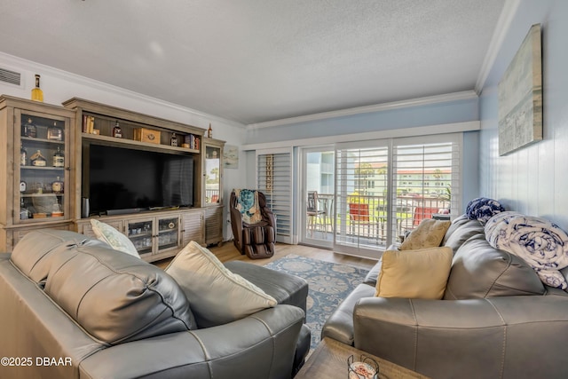 721 S Beach St Unit 215A, Daytona Beach, FL 32114 - living area with crown molding and wood finished floors