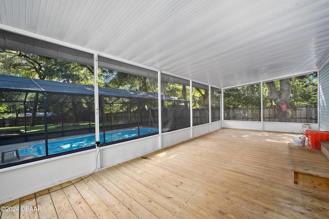 view of unfurnished sunroom