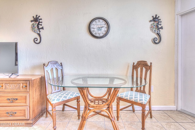 view of tiled dining room