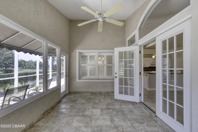 438 Harbour Town Ln, Ormond Beach, FL 32174 - unfurnished sunroom featuring french doors