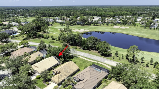 438 Harbour Town Ln, Ormond Beach, FL 32174 - aerial perspective of suburban area featuring a golf course and a nearby body of water