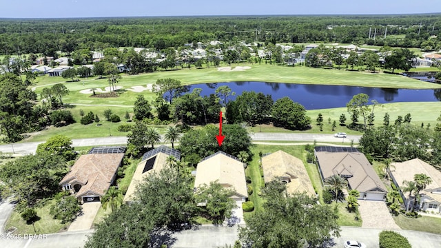 438 Harbour Town Ln, Ormond Beach, FL 32174 - aerial view of residential area with a golf club and a large body of water