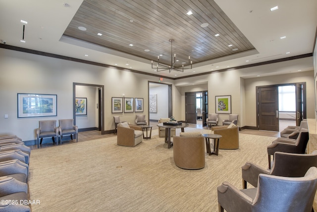 438 Harbour Town Ln, Ormond Beach, FL 32174 - building lobby featuring wooden ceiling and recessed lighting