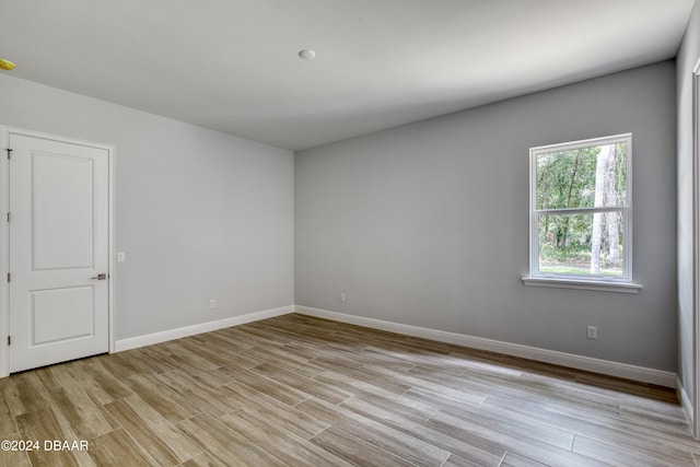 empty room featuring light wood-type flooring