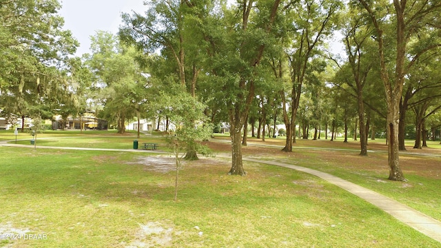 view of property's community featuring a yard