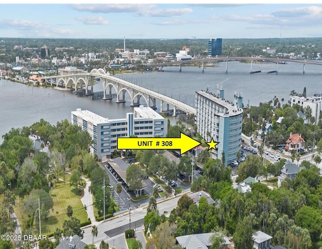 100 Silver Beach Ave Unit 308, Daytona Beach, FL 32118 - bird's eye view featuring a water view