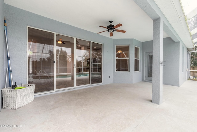 view of patio with ceiling fan