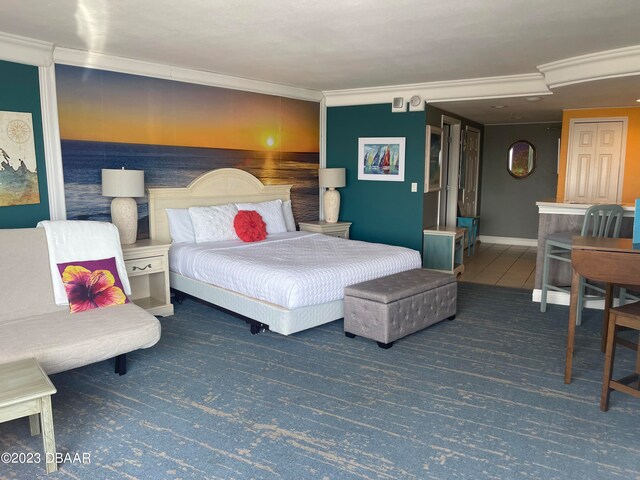 2700 N Atlantic Ave Unit 901, Daytona Beach, FL 32118 - bedroom with crown molding