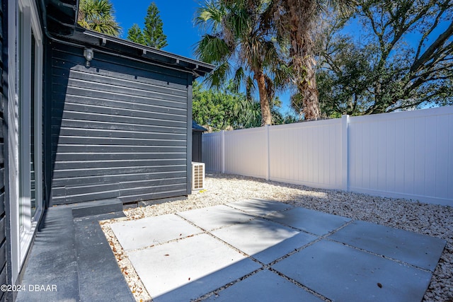 view of patio featuring a fenced backyard